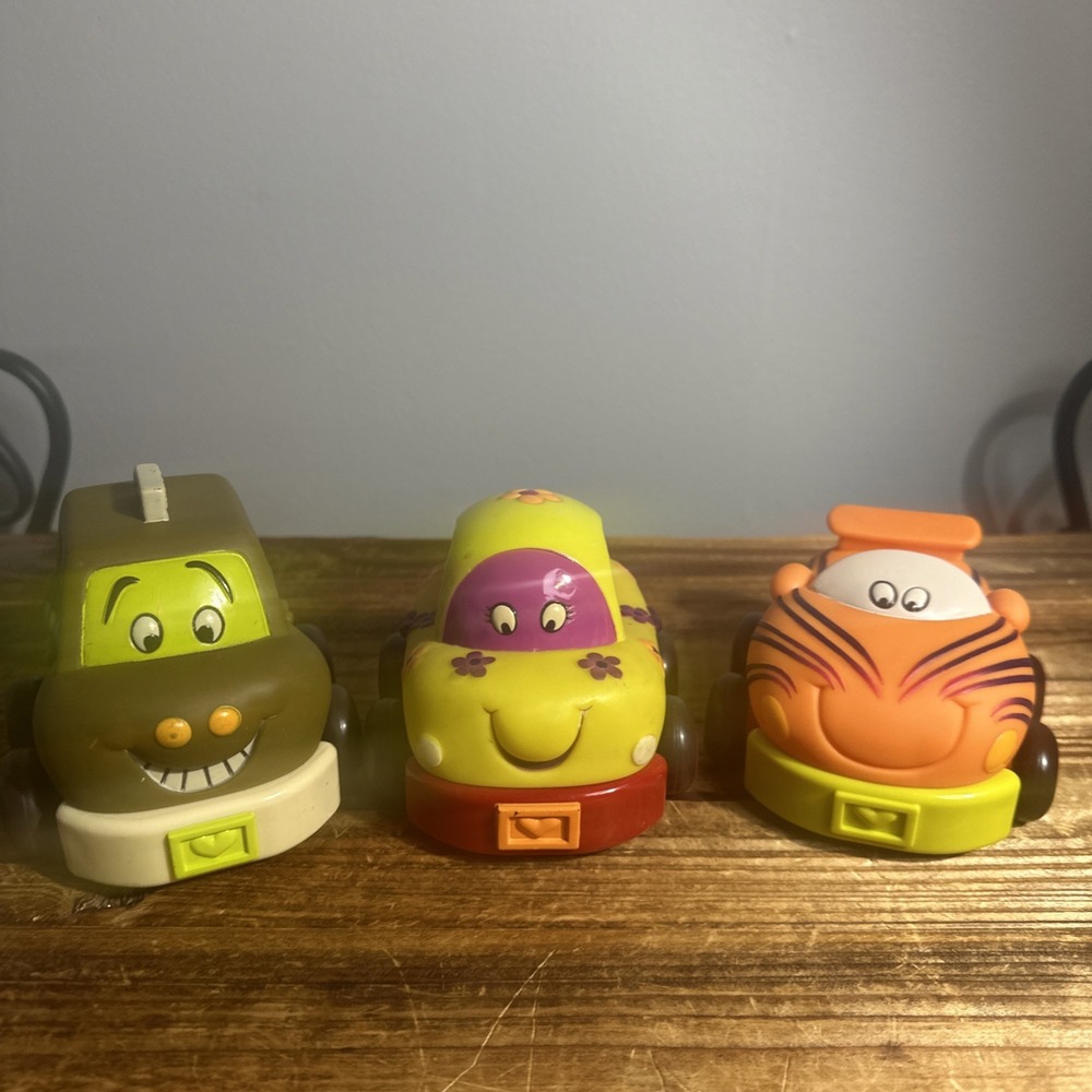 Just B You Baby Toy Cars Pull Back Action Clicking Wheels Set of 3